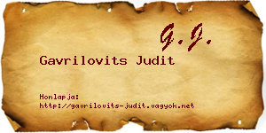 Gavrilovits Judit névjegykártya